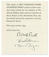 (LIMITED EDITIONS CLUB.) Frost, Robert. Complete Poems of Robert Frost.